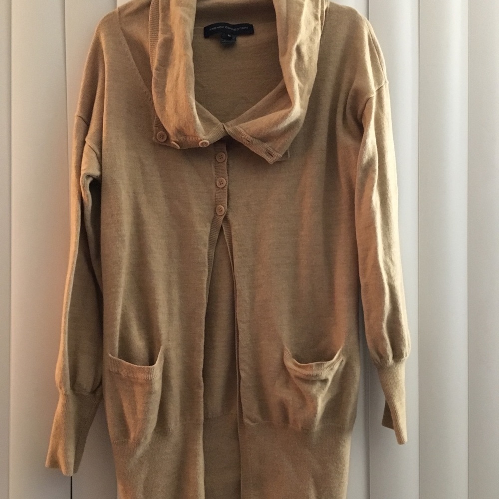 Long beige cardigan size M